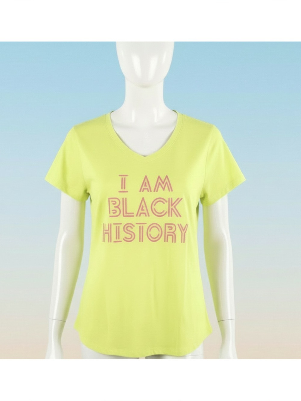 👚🆕 Essential Gear Performance Core I Am Black History Graphic V-Neck Tee Size XL